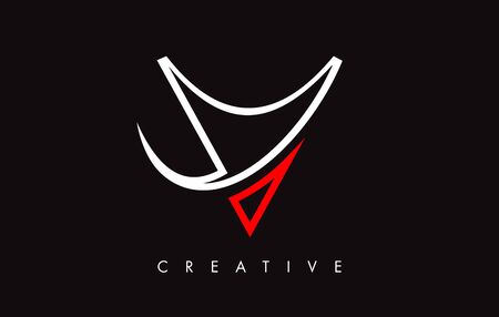 V Letter Design Logo. Letter V Icon Logo with Modern Swoosh vector Illustration.のイラスト素材