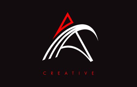 A Letter Design Logo. Letter A Icon Logo with Modern Swoosh vector Illustration.のイラスト素材