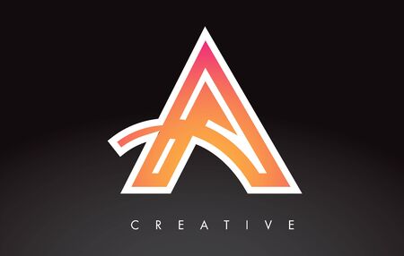 A Letter Design Logo. Letter A Icon Logo with Modern Swoosh vector Illustration.のイラスト素材