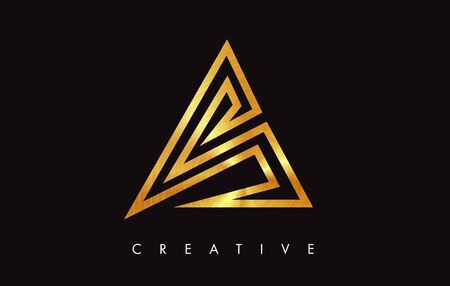 A Gold Golden  Letter Modern Trendy Design. Letter A Icon with Monogram Vector Illustration.のイラスト素材