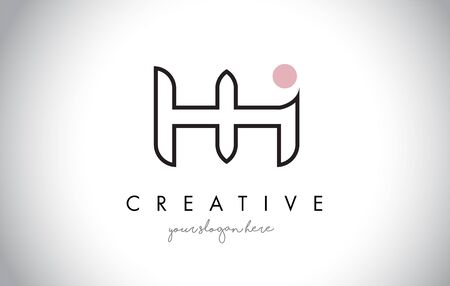 HH Letter Logo Design with Creative Modern Trendy Typography and Black Colors.のイラスト素材