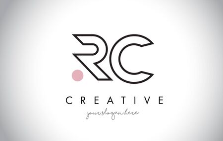 RC Letter Logo Design with Creative Modern Trendy Typography and Black Colors.のイラスト素材