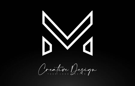 Monogram M Letter Logo design with Creative Lines Icon Design Vector Illustration.のイラスト素材