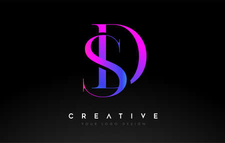 SD DS letter design logo logotype icon concept with serif font and classic elegant style look vector illustration.のイラスト素材
