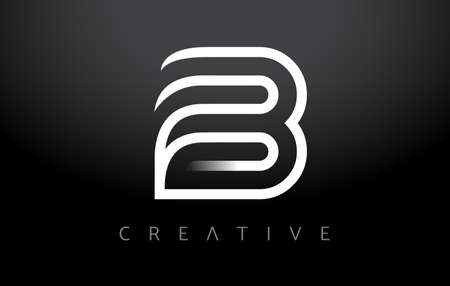 B Logo Letter Icon monogram. b Letter Design with White Line monogram and minimalist Modern Creative Look Vector Illustration.のイラスト素材