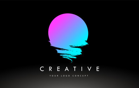 O Brushed Letter Logo. Black Brush Letters design with Artistic Brush stroke design.