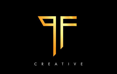 T Letter Logo Monogram with Gold Golden Lines and Minimalist Design Vector. Creative Modern Letter T Icon Sign Illustration.のイラスト素材