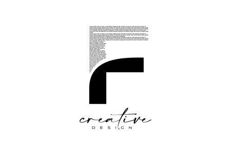 F Letter Logo Design with Creative letter f made of Black text font Texture Vector. Graphic Icon F Letter Logo illustration.のイラスト素材