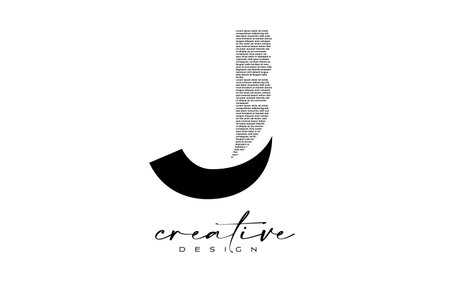 J Letter Logo Design with Creative letter i made of Black text font Texture Vector. Graphic Icon J Letter Logo illustration.のイラスト素材