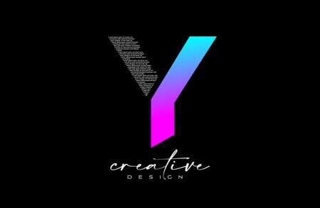 Purple Y Letter Logo Design with Creative letter y made of Black text font Texture Vector. Graphic Icon Y Letter Logo illustration.のイラスト素材