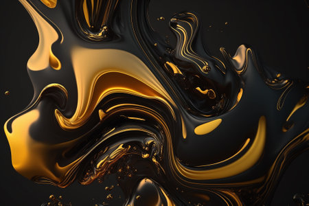 Artistic Luxury Gold Fluid Liquid Background with Gonden Metalic texture melted and flowing in a creative way. Ai generatedの素材