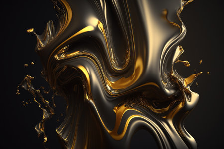 Artistic Luxury Gold Fluid Liquid Background with Gonden Metalic texture melted and flowing in a creative way. Ai generatedの素材