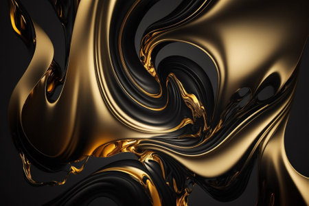Artistic Luxury Gold Fluid Liquid Background with Gonden Metalic texture melted and flowing in a creative way. Ai generatedの素材
