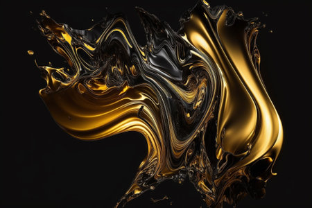 Artistic Luxury Gold Fluid Liquid Background with Gonden Metalic texture melted and flowing in a creative way. Ai generatedの素材