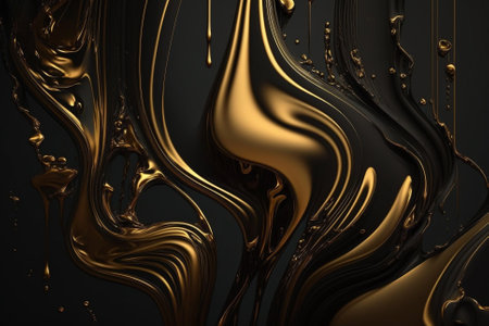 Artistic Luxury Gold Fluid Liquid Background with Gonden Metalic texture melted and flowing in a creative way. Ai generatedの素材