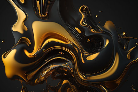 Artistic Luxury Gold Fluid Liquid Background with Gonden Metalic texture melted and flowing in a creative way. Ai generatedの素材