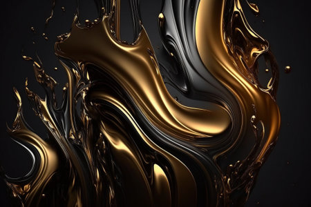 Artistic Luxury Gold Fluid Liquid Background with Gonden Metalic texture melted and flowing in a creative way. Ai generatedの素材
