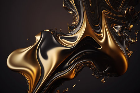 Artistic Luxury Gold Fluid Liquid Background with Gonden Metalic texture melted and flowing in a creative way. Ai generatedの素材