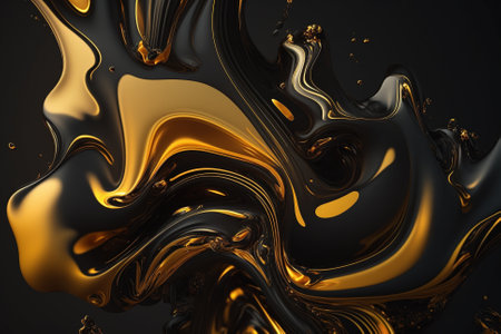 Artistic Luxury Gold Fluid Liquid Background with Gonden Metalic texture melted and flowing in a creative way. Ai generatedの素材
