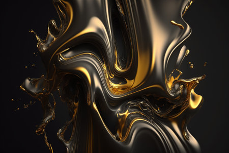 Artistic Luxury Gold Fluid Liquid Background with Gonden Metalic texture melted and flowing in a creative way. Ai generatedの素材