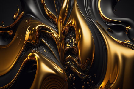 Artistic Luxury Gold Fluid Liquid Background with Gonden Metalic texture melted and flowing in a creative way. Ai generatedの素材