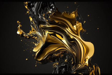 Artistic Luxury Gold Fluid Liquid Background with Gonden Metalic texture melted and flowing in a creative way. Ai generatedの素材