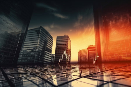 Economic Recession Concept with Stock market Crash and pain in the markets.Ai generated illustration ( not real humans)の素材