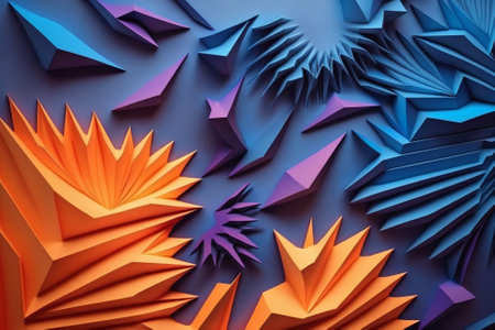 Pastel papercut texture with colorful cut and floral elements. Intricate floral cut with pastel colors background illustration. Ai generatedの素材