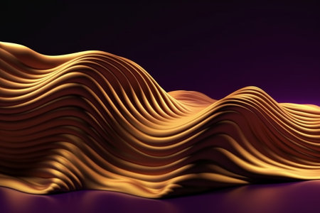 An illustration of a silk texture background in yellow and purple colors, suitable for banners, flyers, and graphic design projects. Ai generatedの素材