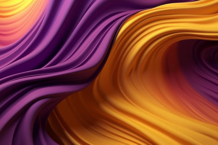 An illustration of a silk texture background in yellow and purple colors, suitable for banners, flyers, and graphic design projects. Ai generatedの素材