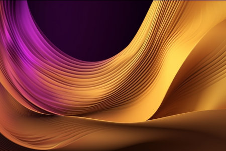 An illustration of a silk texture background in yellow and purple colors, suitable for banners, flyers, and graphic design projects. Ai generatedの素材