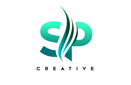 SP sp alphabet letter logo design idea concept for business or personal brand identity icon Vector Illustration.のイラスト素材