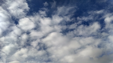 the sea of clouds in the blue skyの写真素材