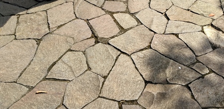 sidewalk of stones backgroundの写真素材