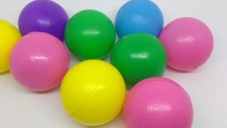 colorful collection of plastic ballsの写真素材