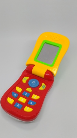 flip colorful toy cell phoneの写真素材