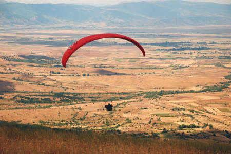 Exercise of the sky  Paragliders in Prilep, Macedoniaのeditorial素材