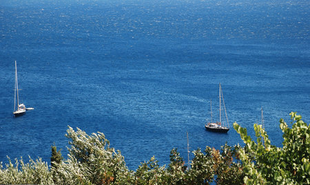 Landscape of the island of Corfu, Greece 