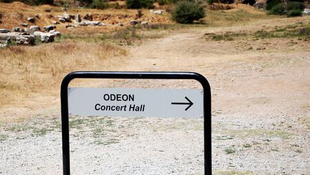 Direction to the Odeon, Ephesus, Turkeyの写真素材