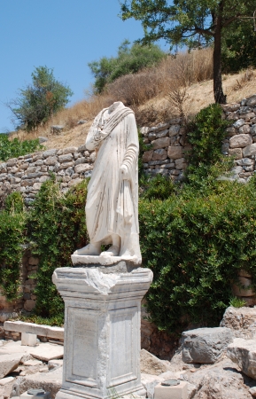 Marble statue in Ephesus, near Izmir, Turkeyの写真素材