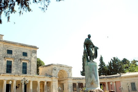 Frederick Adam statue near Palace of Saints Michael and George, Kerkyra, Corfu island, Greeceのeditorial素材