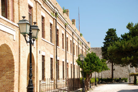 One of the buildings in the old Venetian fortress at Kerkyra, Corfu Island, Greece のeditorial素材