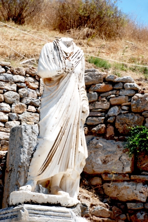 Marble statue in Ephesus, near Izmir, Turkeyの写真素材