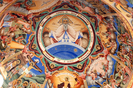 Frescoes of the Orthodox Church. Rila Monastery Bulgariaのeditorial素材