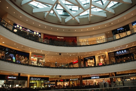 A festive atmosphere in a shopping center in Izmir, Turkey 28.11.2015のeditorial素材
