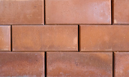 Old Red Brick Block Wall Texture Background