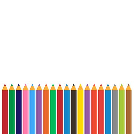 A lot of colored modern pencils for background in vectorのイラスト素材