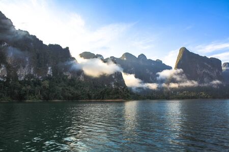 Beautiful islands and crystal clear water. This tourist attraction is shot in Suratthani province, Thailand.の写真素材