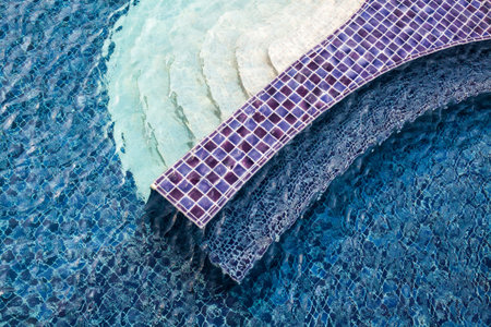 Beautiful top view of the swimming pool, pattern
