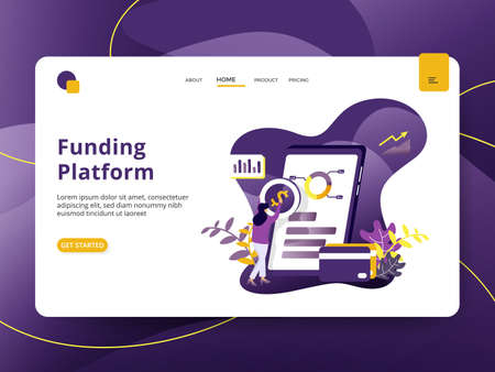 Landing page Digital Marketing modern style, can be used for landing pages, web, ui, banners, templates, backgrounds, posters - Vectorのイラスト素材